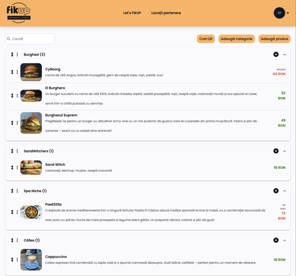 FikUP - Aplicația pentru meniuri digitale în restaurante FikUP - Platformă completă de administrare pentru restaurante și afaceri